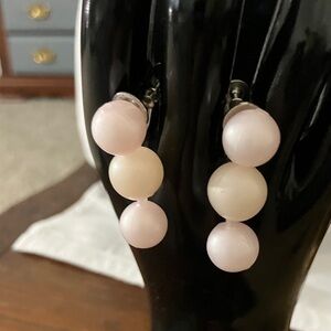 Vintage Pink and Cream pop bead  Earrings